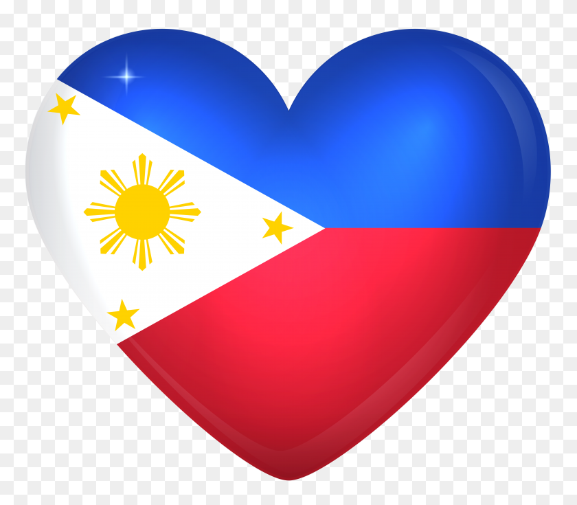 6000x5196 Филиппины Большое Сердце - Флаг Филиппин Png