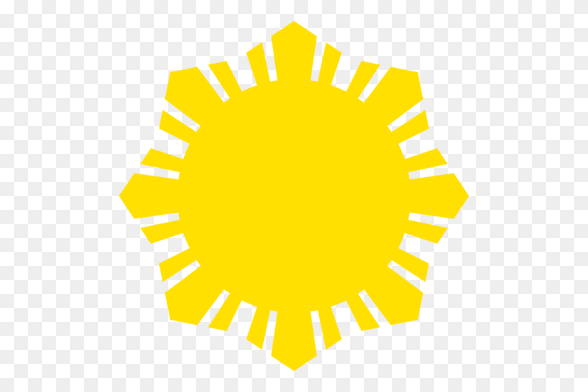 500x500 Филиппинский Флаг Символ Солнца Желтый Силуэт Векторный Клипарт - Пунктирная Линия Клипарт