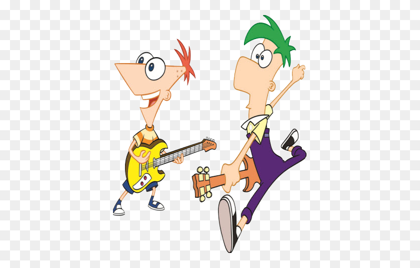 387x475 Phineas Clip Art - Playing Guitar Clipart