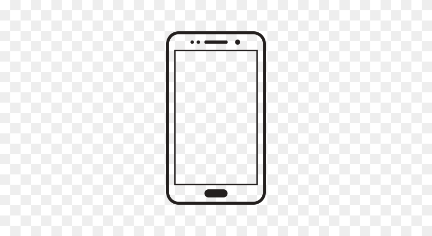 400x400 Phone Black And White Png Png Image - White Phone PNG