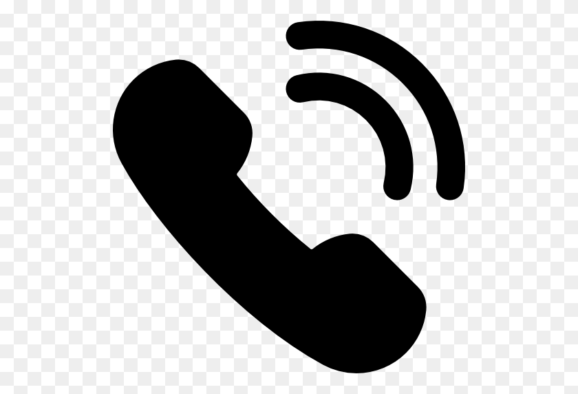 512x512 Phone Receiver With Signal - Telephone Icon PNG