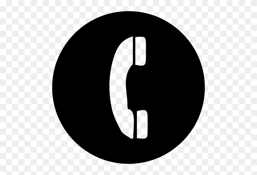 512x512 Телефон Круглый Значок - Значок Белый Телефон Png