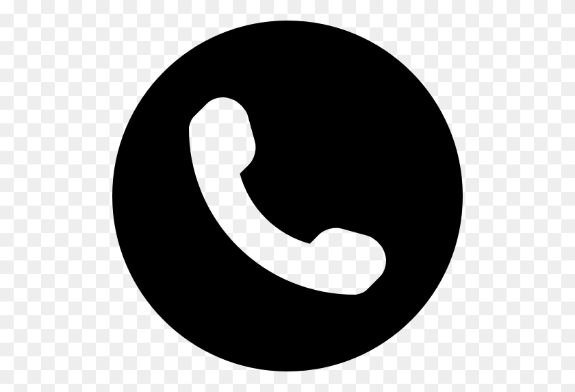512x512 Phone Symbol Of An Auricular Inside A Circle - Phone Icon PNG