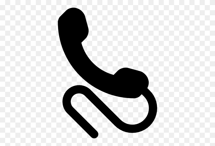 512x512 Phone Symbol Of Auricular With Cord - Telefono PNG