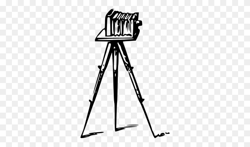 300x436 Photo Camera On A Tripod Vector Clip - Power Rangers Clipart Black And White
