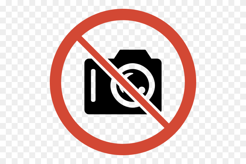 500x500 Toma De Fotos Prohibido Firmar Ilustración Vectorial - Clipart Prohibido