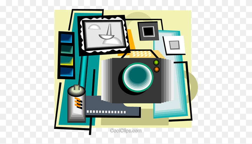 480x421 Photography Equipment Royalty Free Vector Clip Art Illustration - Photography Clipart