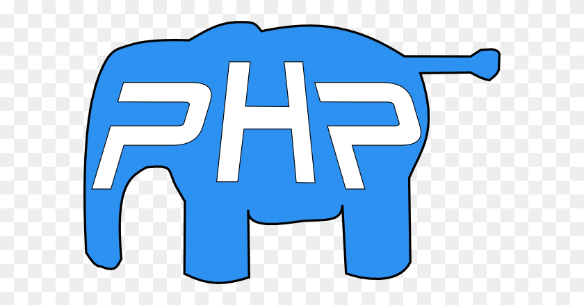 600x379 Php Elephant Png, Clip Art For Web - Blue Elephant Clipart