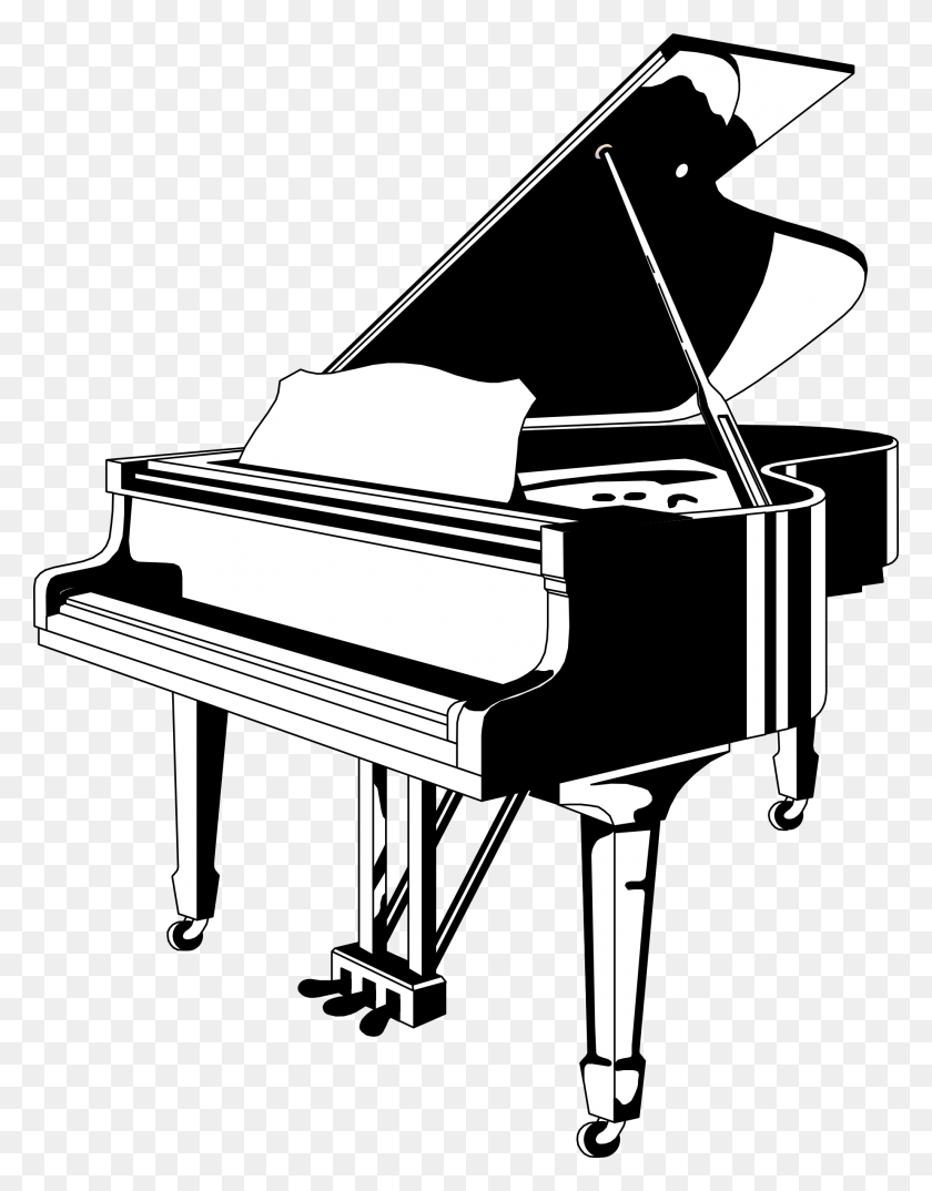 1845x2400 Piano Black And White Clipart - Keyboard Clipart Black And White