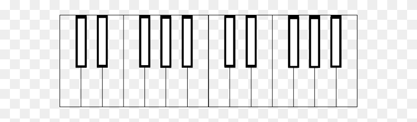 600x187 Клавиатура Пианино Черно-Белая - Клавиатура Клипарт Черно-Белая