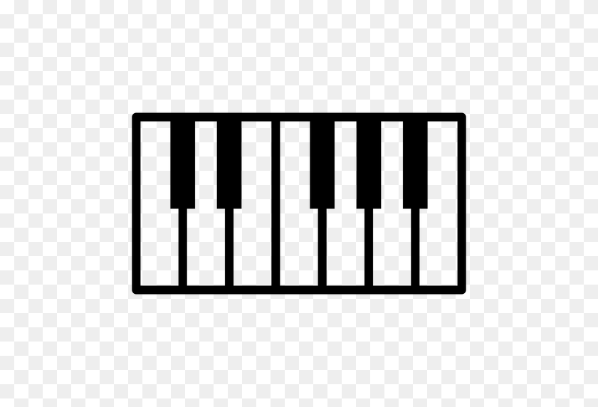 512x512 Piano Keys Stroke School Icon - Piano Keys PNG