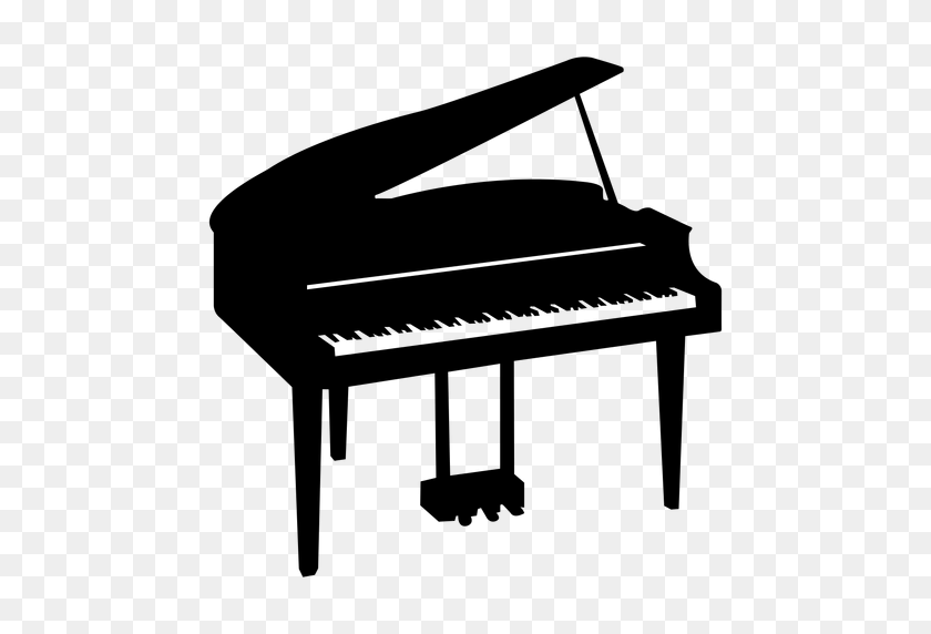 512x512 Piano Musical Instrument Silhouette - Piano Keyboard PNG