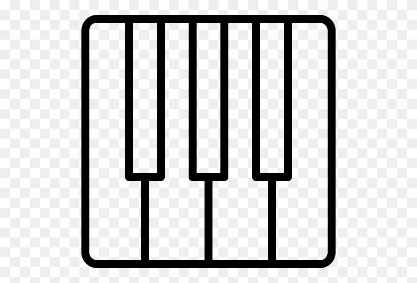 512x512 Фортепиано, Значок Фортепиано С Png И Векторным Форматом Бесплатно Без Ограничений - Клавиатура Пианино Черно-Белый Клипарт