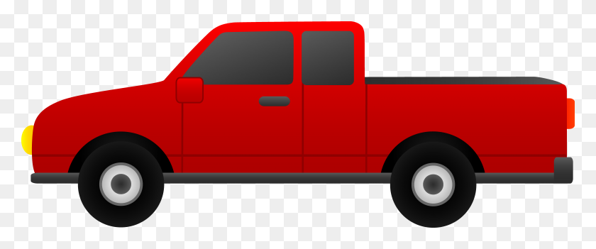 8576x3207 Pick Up Truck Clipart Top View - Construction Truck Clipart