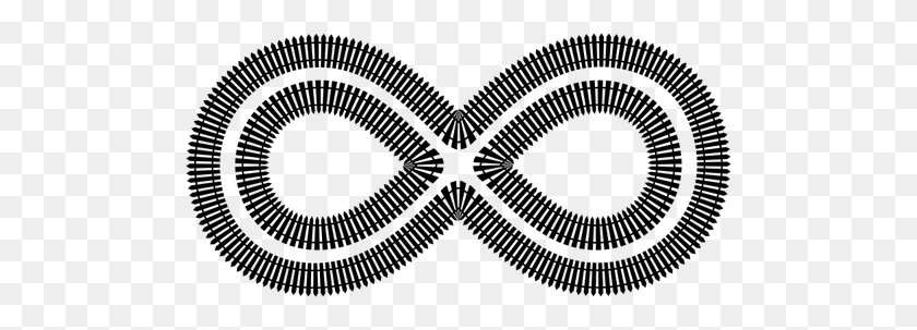 500x243 Picket Infinity Sign - Fence Clipart Black And White