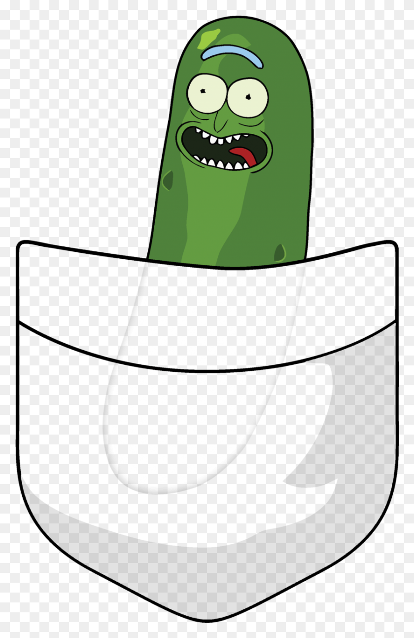 835x1319 Pickle Rick In A Pocket - Rick PNG