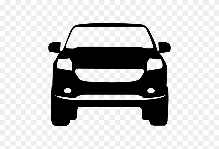 512x512 Pickup Front View Silhouette - Car Front PNG