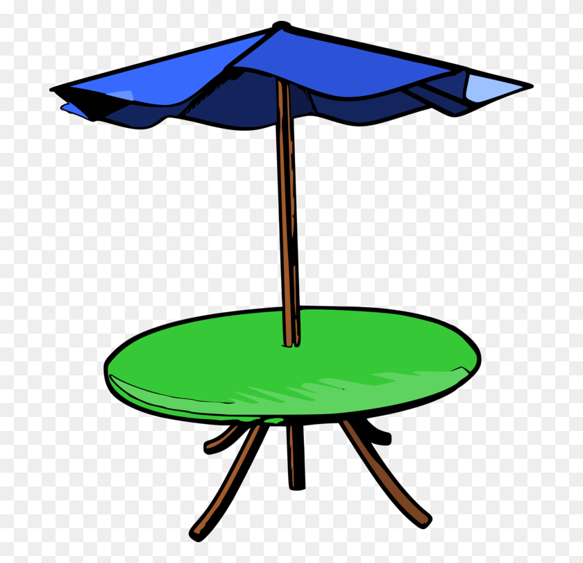 698x750 Picnic Table Garden Furniture Umbrella Chair - Picnic Blanket Clipart