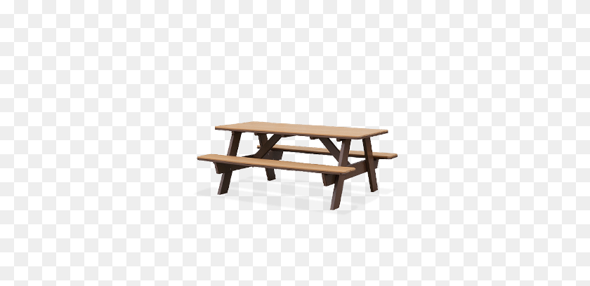 330x348 Picnic Table With Attached Seats - Picnic Table PNG