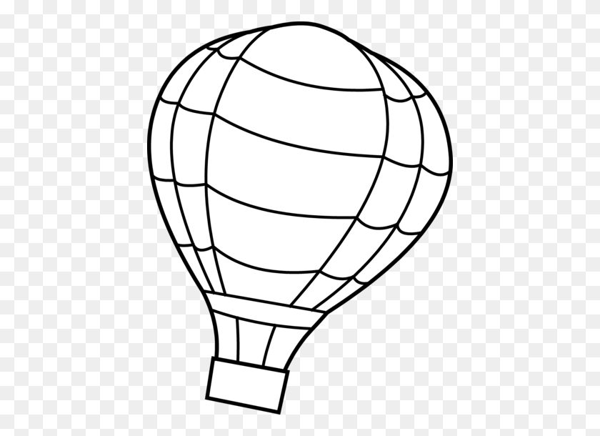 428x550 Pics For Gt Vintage Hot Air Balloon Coloring - Balloon Clipart Black And White Free