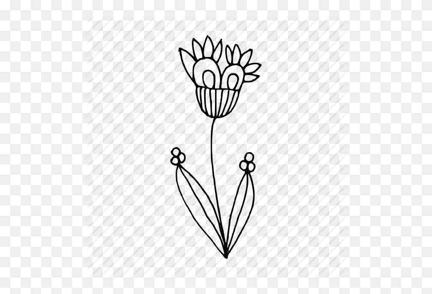 512x512 Pics Of Flowers Hand Drawn - Hand Drawing PNG