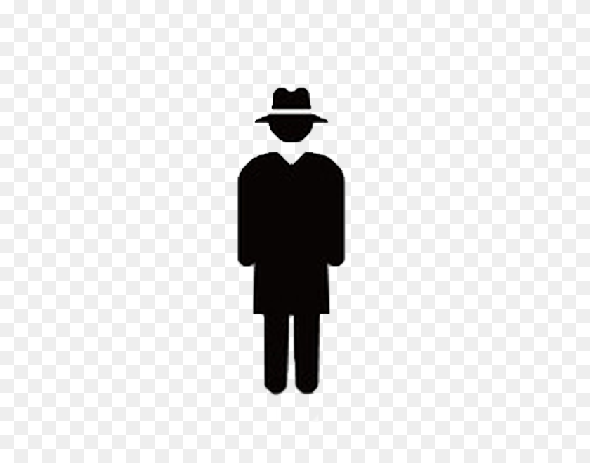 600x600 Pictogram Silhouette Detective Person - Black Man PNG
