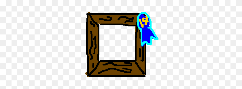 300x250 Picture Frame With A First Place Ribbon On It Drawing - First Place Clipart