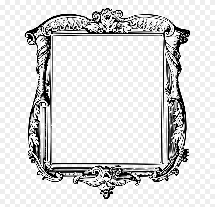 649x750 Picture Frames Black And White Decorative Arts Computer Icons Line - Ornate Border PNG