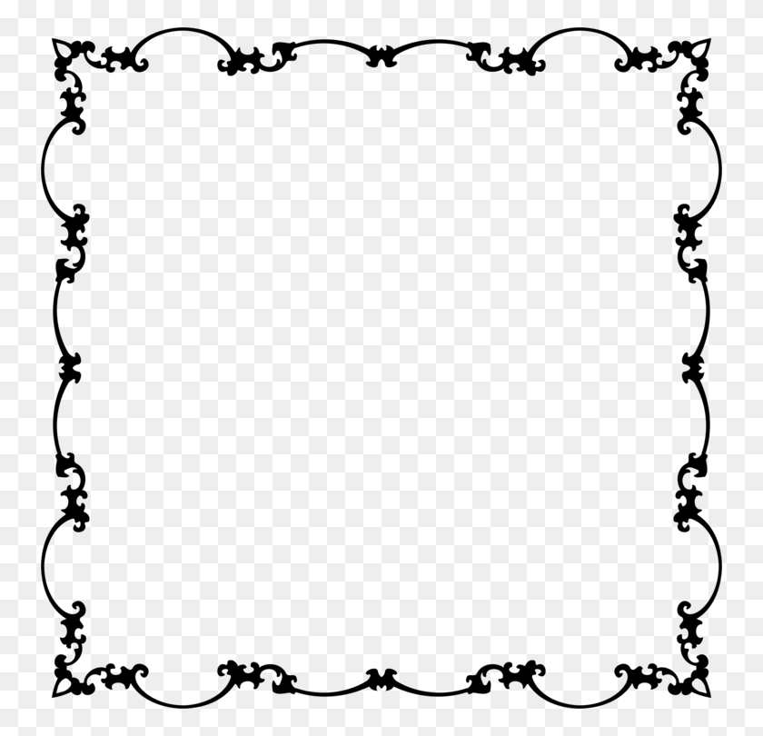 750x750 Рамы Для Картин Черно-Белый Цветочный Дизайн Цветок Изобразительное Искусство - Знак Рамка Клипарт