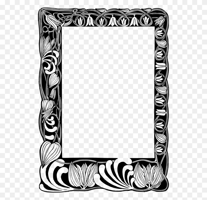 532x750 Picture Frames Borders And Frames Black And White Ornament Free - Black Frame PNG