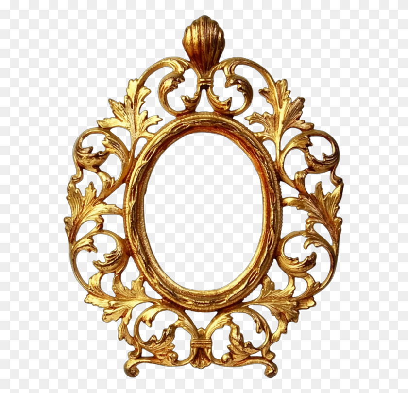 579x749 Picture Frames Decorative Arts Gold Ornament Mirror Free - Oval Frame PNG