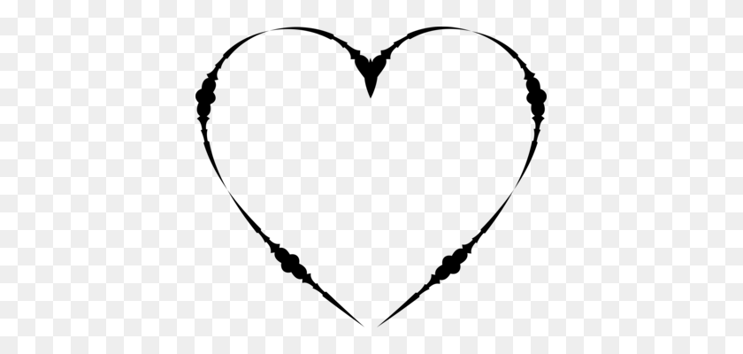 397x340 Picture Frames Heart Drawing Decorative Arts Valentine's Day Free - Valentines Day Clipart Black And White