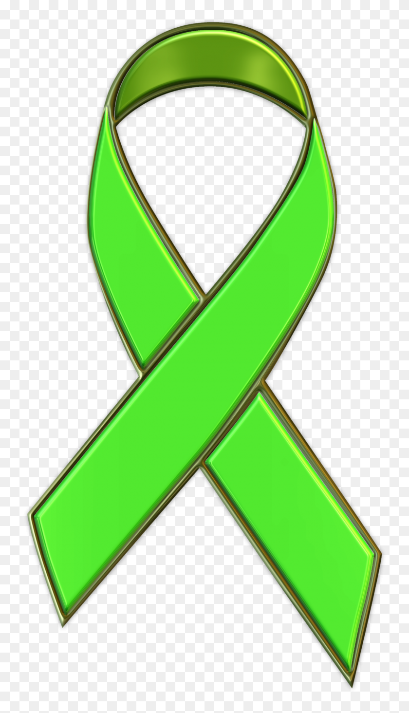 1280x2304 Picture Of Lime Green Ribbon To Support Mental Health Awareness - Green Ribbon PNG