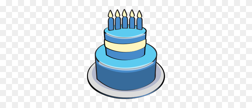 260x300 Pictures Of Blue Birthday Cake Clipart - Birthday Cake PNG