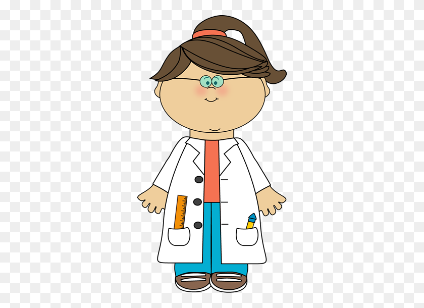 296x550 Pictures Of Girl Scientist Cartoon Clipart - Girl Studying Clipart