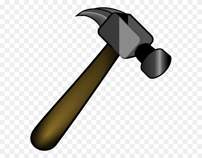 588x598 Pictures Of Hammer And Nails Png - Hammer Black And White Clipart