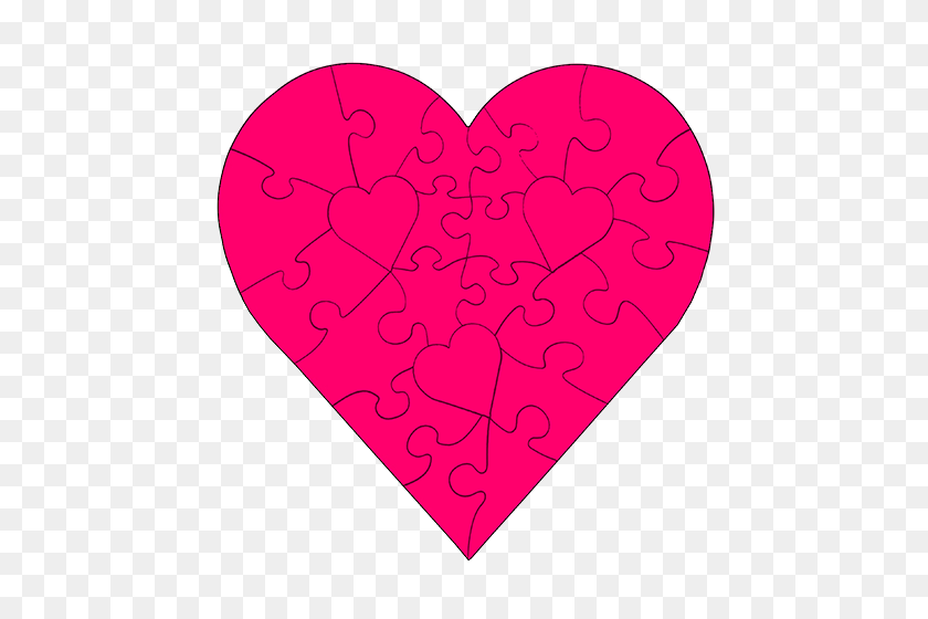 500x500 Piece Heart Shaped Puzzle - Bloody Heart PNG