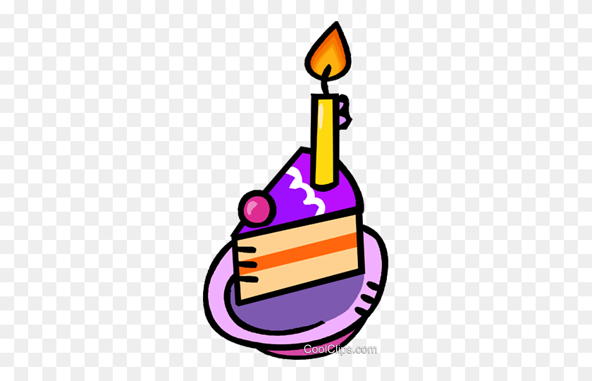 263x480 Кусок Торта На День Рождения Роялти Бесплатно Векторные Иллюстрации - Кусок Торта Клипарт
