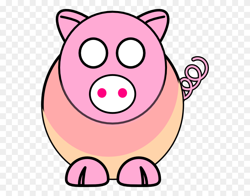 564x598 Pig Clip Art - Pink Pig Clipart