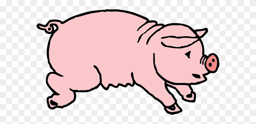 600x346 Pig Clip Art Black And White - Pig Black And White Clipart