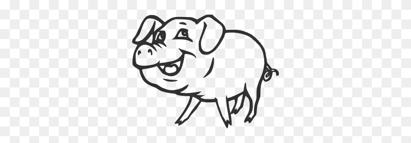300x234 Pig Clip Art Black And White - Pig Clipart Black And White