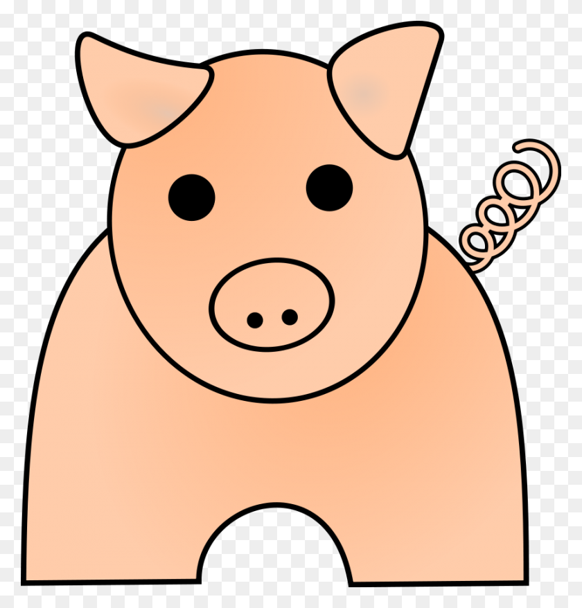 858x900 Pig Clip Art Free - Pig Clipart Outline