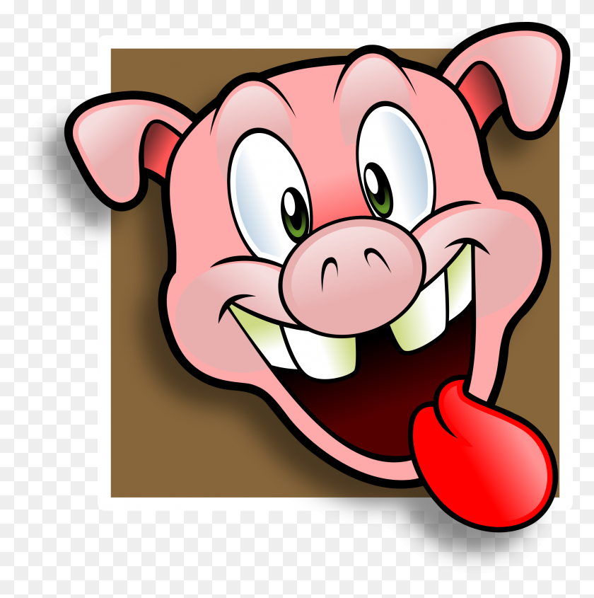 2384x2400 Pig Clipart Mad - Pink Pig Clipart