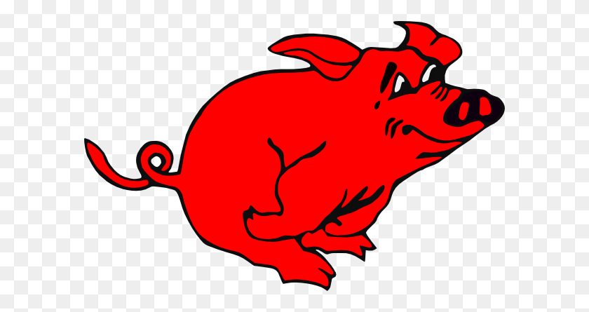 600x385 Pig Clipart Red - Pig Clipart Outline