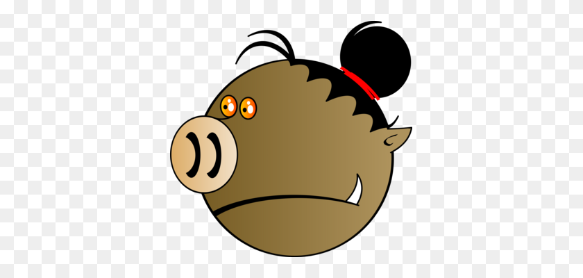 349x340 Pig Computer Icons Head Snout Drawing - Bison Head Clipart