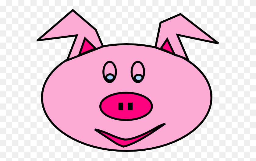 600x469 Pig Face Clip Art - Pink Pig Clipart