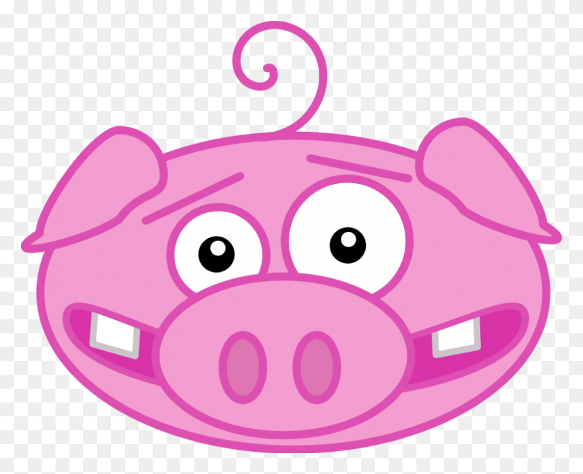 Pig Face Clipart - Log Clipart