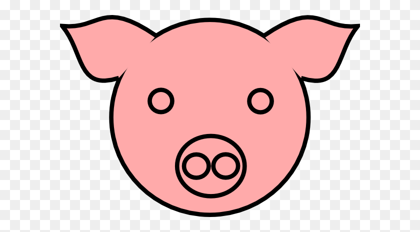 600x404 Pig Face Coloring Clip Art Library - Animal Ears Clipart