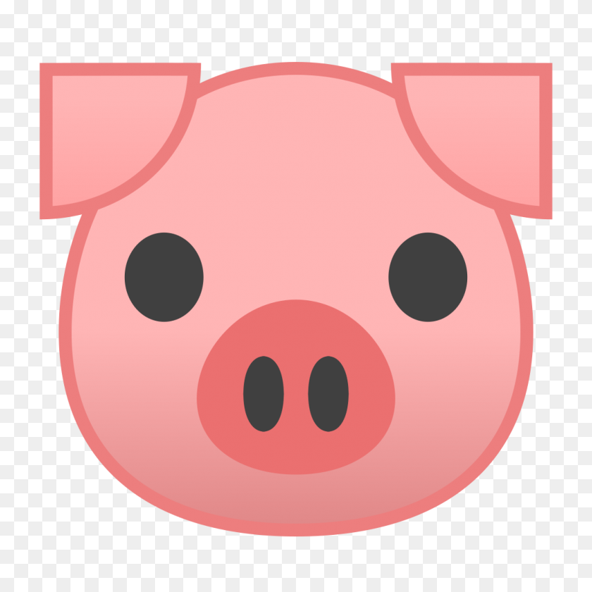 1024x1024 Значок Лицо Свиньи Ното Смайлики Животные Набор Иконок Природы Google - Свинья Png