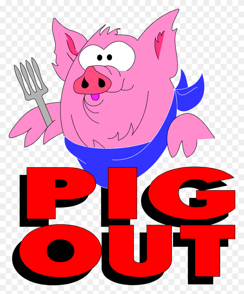 958x1169 Pig Free Stock Photo Illustration Of A Pig And Pig Out Text - Free Tuesday Clipart